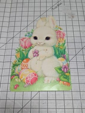 Easter Bunny Die-Cut Hallmark Cards 1981 7.75"w X 12"t One-sided VTG